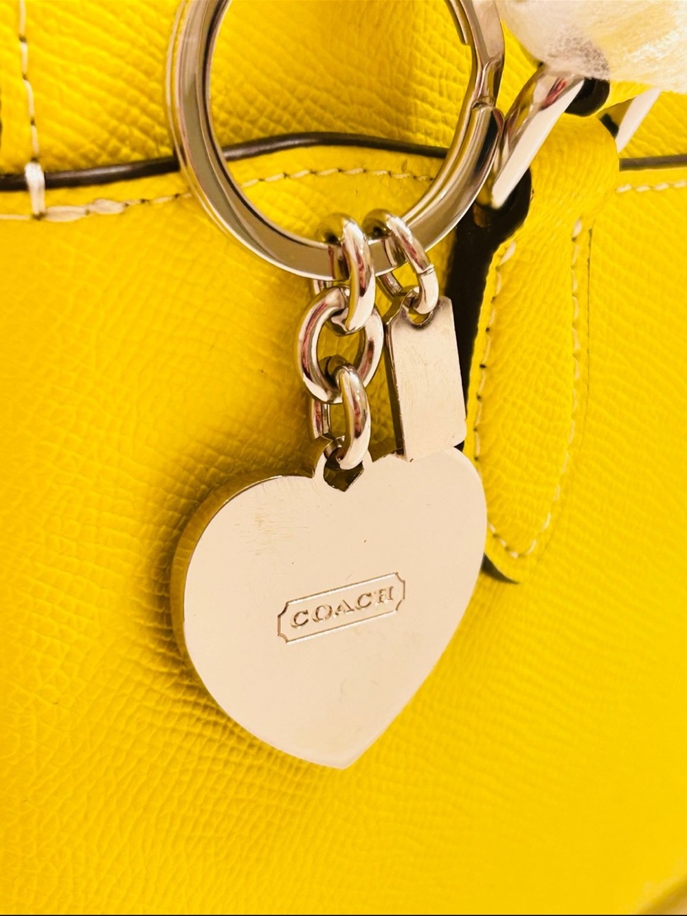 NWOT Coach Purple Heart Keychain/ Bag Charm - Picture 8 of 13